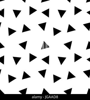 Simple seamless triangle pattern black on white background - Stock Photo