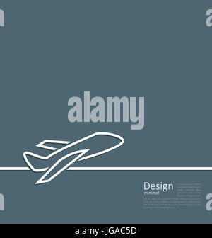 Airplane Line Icon In Flat Style Vector For App, UI, Websites. Black ...