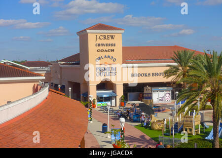 HOUSTON, USA - JANUARY 12, 2017: Unidentified people walking near of shooping center in Legoland, as touristic place, aerial view. Stock Photo