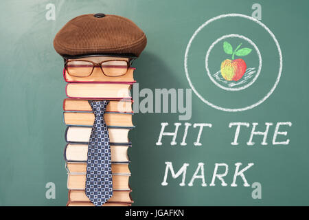 Hit the mark, funny education concept Stock Photo