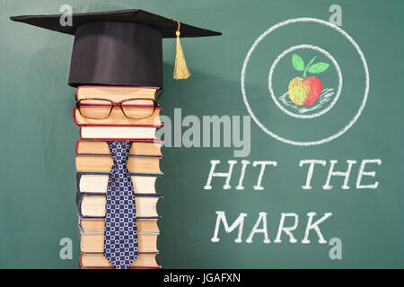 Hit the mark, funny education concept Stock Photo