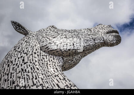 The Kelpies: sculpture of one of two horses at the Helix Park near Falkirk, Scotland Stock Photo