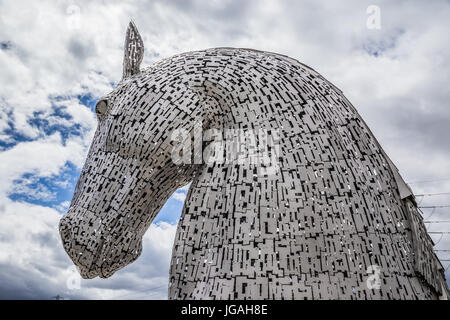 One of the two Kelpies sculptures at The Helix, on the Forth & Clyde canal, Falkirk Scotland Stock Photo