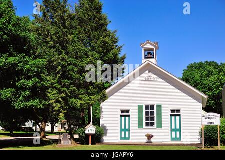 The West Harmony School, a one-room schoolhouse dating to 1895 now maintained in Union, Illinois, USA. Stock Photo