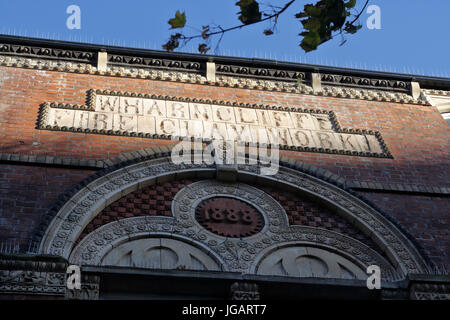 Terracotta brickwork, on old building Fireclay works Sheffield city centre England UK, Grade II listed factory building ornate victorian architecture Stock Photo