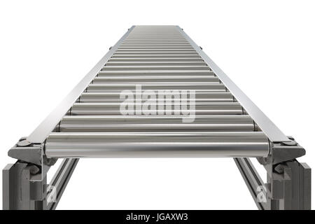 3d rendering empty conveyor belt isolated on white Stock Photo