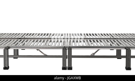 3d rendering empty conveyor belt isolated on white Stock Photo