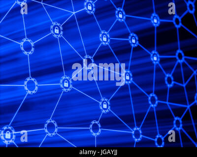 Concept of computer data encryption. Data protection. Blockchain network. Security enhancement Stock Photo