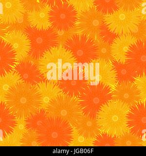 Seamless orange floral pattern Stock Vector