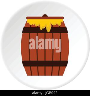Honey keg icon circle Stock Vector