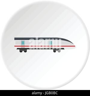 Modern high speed train icon circle Stock Vector