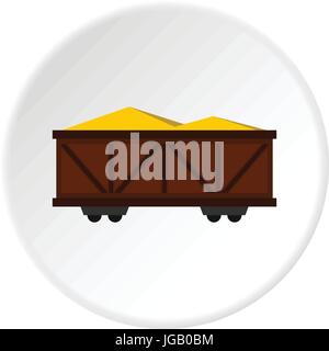 Train cargo wagon icon circle Stock Vector