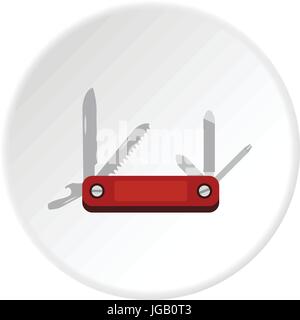 Multitool knife icon circle Stock Vector