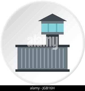 Prison tower icon circle Stock Vector