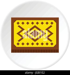 Yellow Turkish carpet icon circle Stock Vector