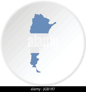 Map of Argentina in Argentinian flag colors icon Stock Vector