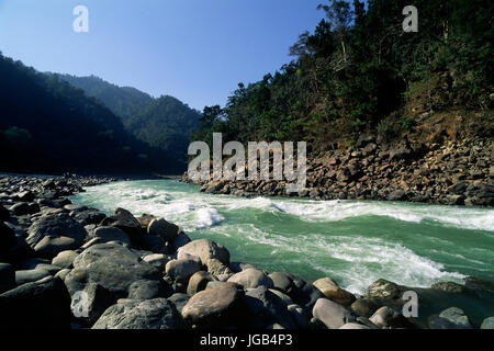 India, Uttarakhand, Ganges river north of Rishikesh Stock Photo