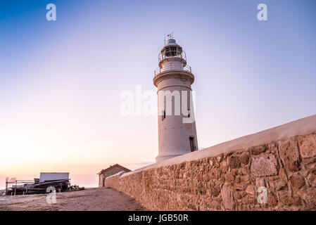Lighthouse in historic Paphos, Republic of Cyprus Stock Photo