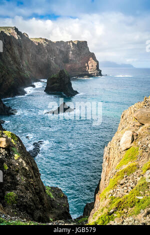 Beautiful views on trail to Ponto do Sao Lourenco, Madeira, Portugal Stock Photo