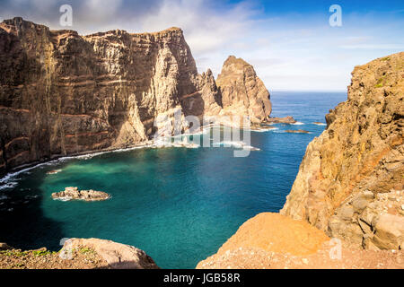 Beautiful views on trail to Ponto do Sao Lourenco, Madeira, Portugal Stock Photo