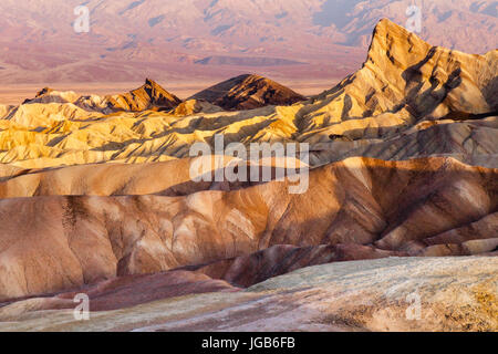 Zabriski Point at sunrise in Death Valley National Park, California Stock Photo