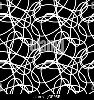 black and white abstract seamless vector pattern background illustration with lines Stock Vector