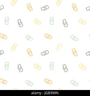 colorful paper clip seamless vector pattern background illustration Stock Vector