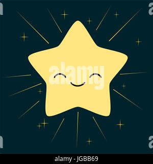 cute cartoon star isolated in the sky vector illustration Stock Vector