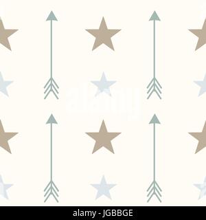 nordic style colors arrows and stars seamless vector pattern background illustration Stock Vector