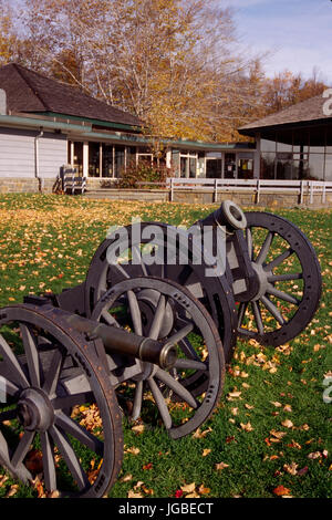 Visitor Center cannons, Saratoga National Historical Park, New York Stock Photo