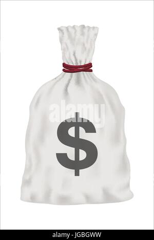 white money bag vector on white background Stock Vector
