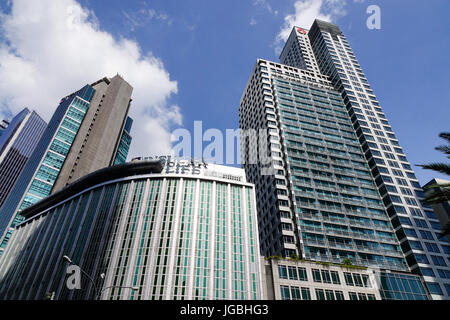 Manila, Philippines - Dec 21, 2015. Finance buildings located at downtown in Manila, Philippines. Stock Photo