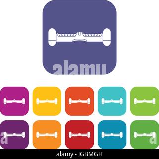 Dual wheel self balancing skateboard icons Stock Vector