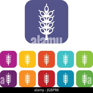 Big spike icons set flat Stock Vector