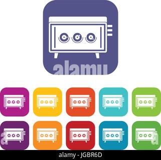 CD changer icons set flat Stock Vector