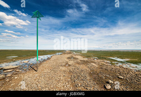 The Broomway at Wakering Stairs, Maplin Sands Essex. Stock Photo