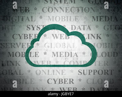 Cloud networking concept: Cloud on Digital Data Paper background Stock Photo