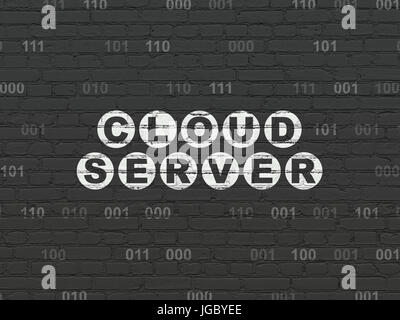 Cloud computing concept: Cloud Server on wall background Stock Photo