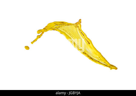 a splash of yellow liquid isolated on a white background Stock Photo