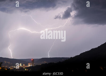 Thunderstorm over Jena, Thuringia, Germany Stock Photo