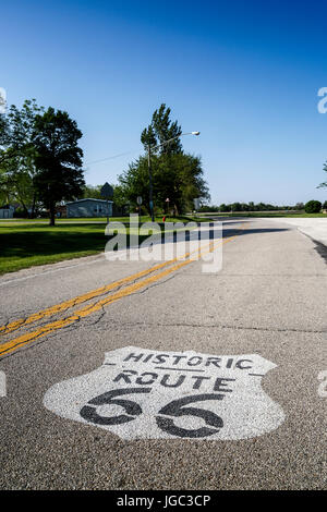 Historic Route 66, Odell, Illinois, USA Stock Photo