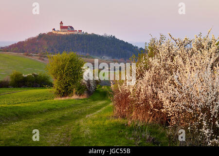 Wachsenburg Castle in spring near Holzhausen, Drei Gleichen, Thuringia Germany Stock Photo