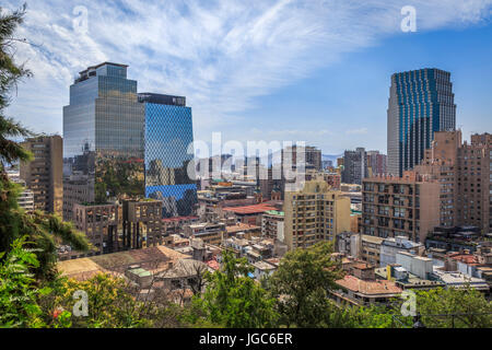 View from Santa Lucia Hill, Santiago de Chile, Chile, South America Stock Photo