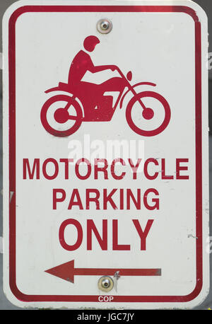 Motorcycle Parking Only Sign Stock Photo