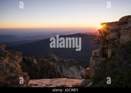 Sunset over Sequoia National Forest from Big Baldy, California, America, USA Stock Photo