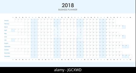 Business planner 2018 Stock Vector