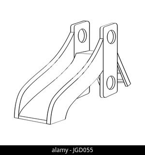 Hand drawn sketch of Playground Slide isolated, Black and White Cartoon Vector Illustration for Coloring Book - Line Drawn Vector Stock Vector