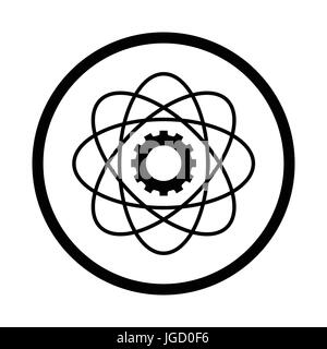 Science icon, iconic symbol inside a circle, on white background. Vector Iconic Design. Stock Vector