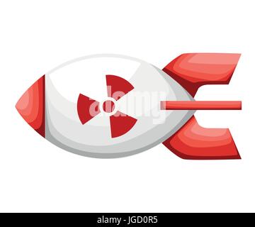 Vector illustration of a nuclear rocket sign. Web site page and mobile app design vector element. Stock Vector