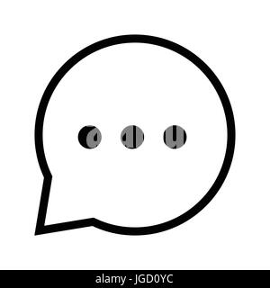 Chat sign, three dots icon, iconic symbol  inside speech bubble on white backgroun. Vector Iconic Design. Stock Vector